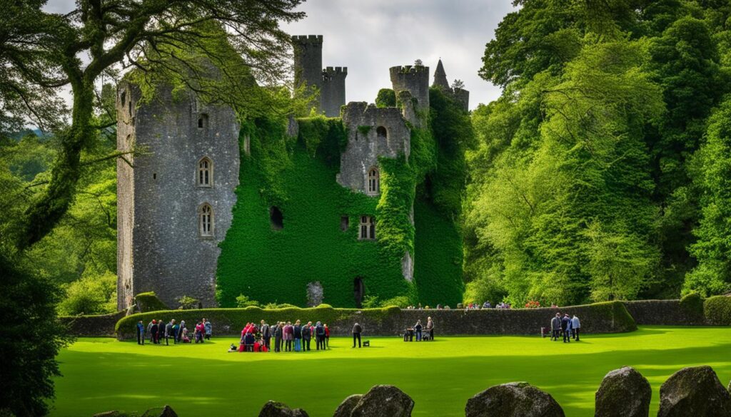 Château de Blarney et tradition d'embrasser la pierre