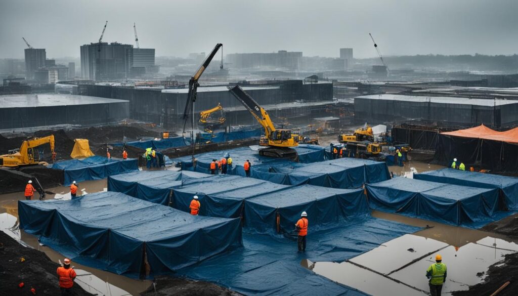 Impact de la pluie sur la construction