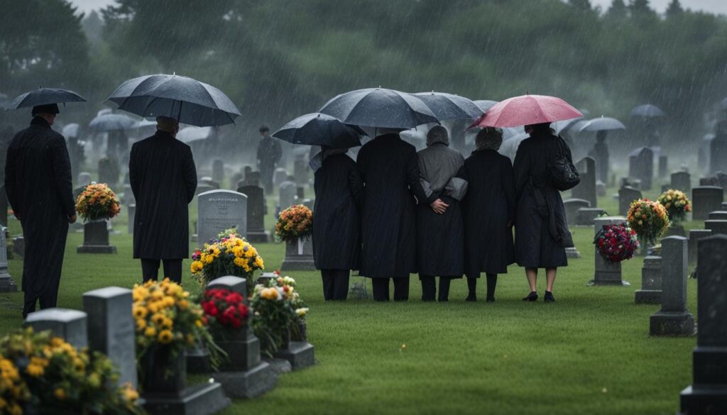 Interprétation culturelle pluie enterrement