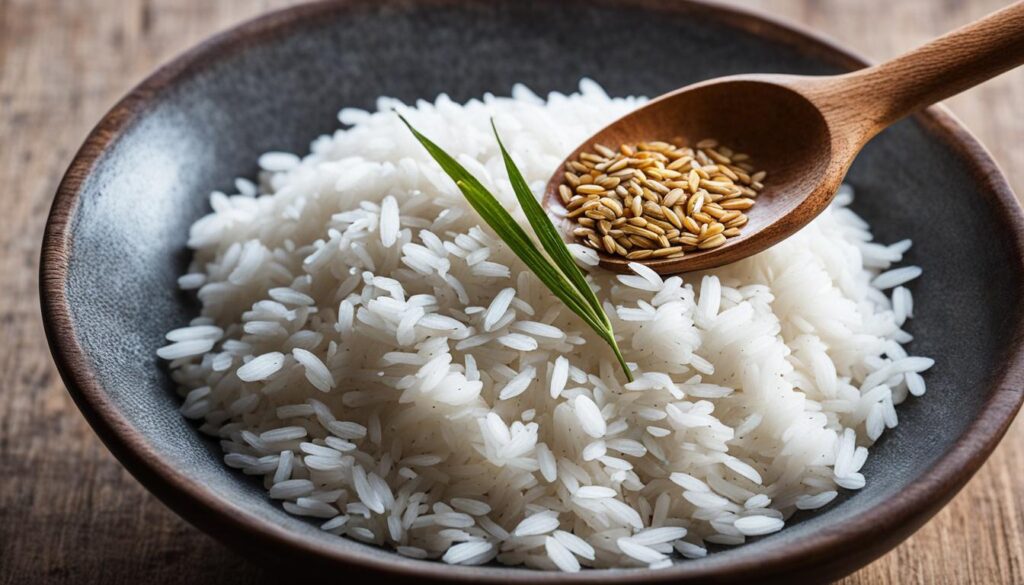 cuillère plantée dans un bol de riz cuillère plantée dans un bol de riz