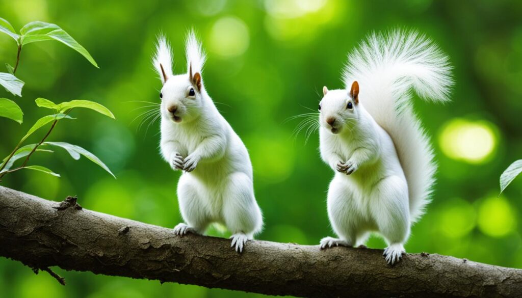 écureuil blanc rare