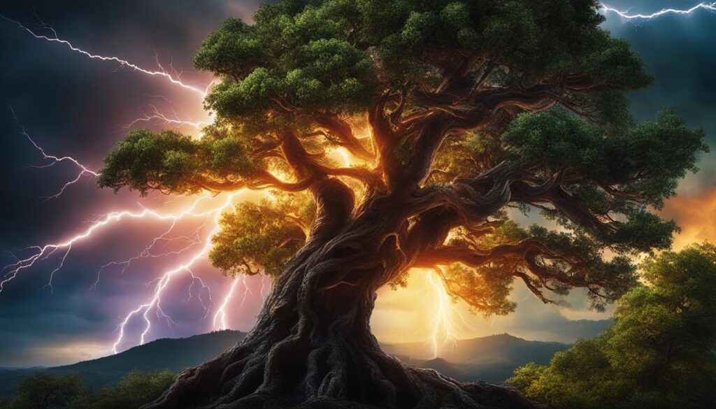 est-ce un signe de bonne chance si la foudre frappe un arbre