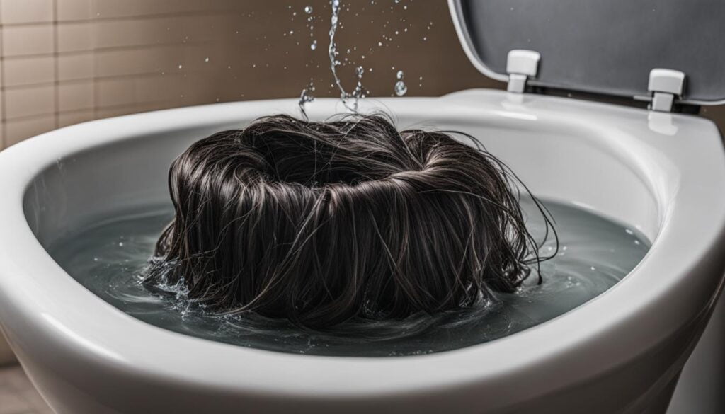 jeter des cheveux dans les toilettes