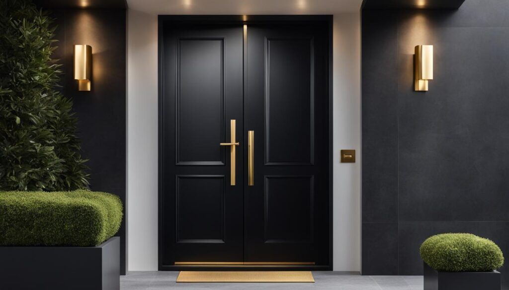 porte d'entrée noire élégante