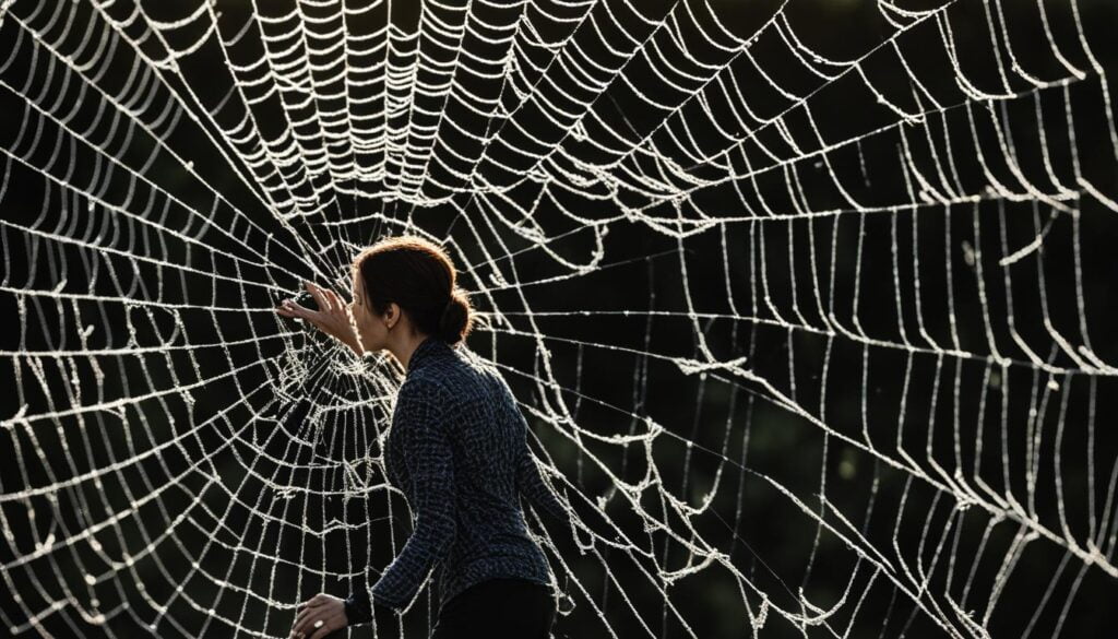 traverser une toile d'araignée