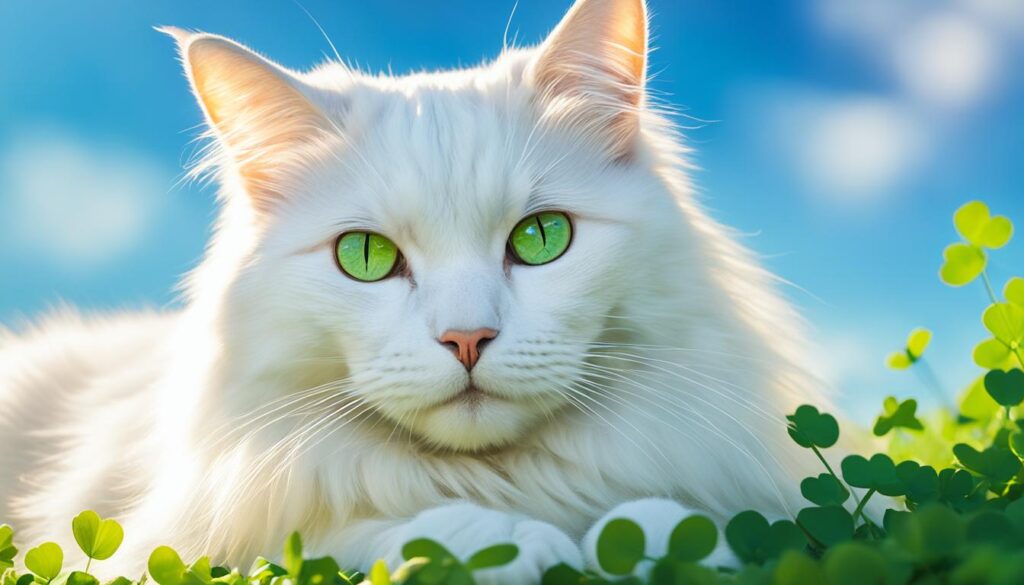 voir un chat blanc porte-bonheur