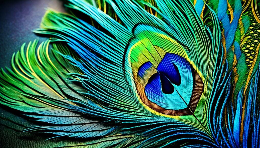 plume de paon colorée