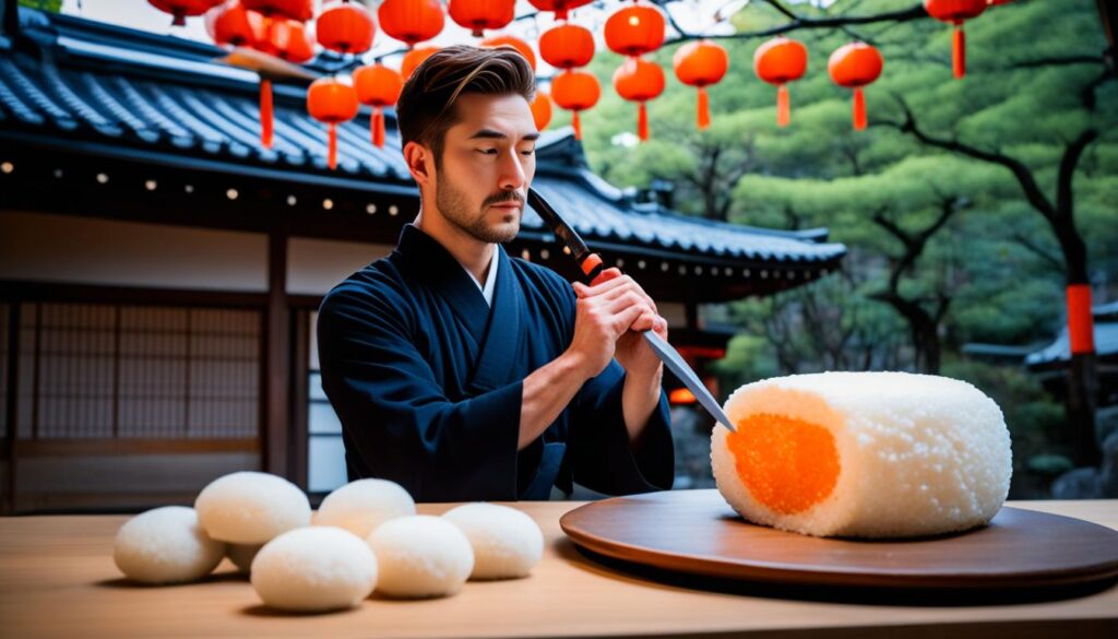 superstitions entourant la coupe du kagami mochi