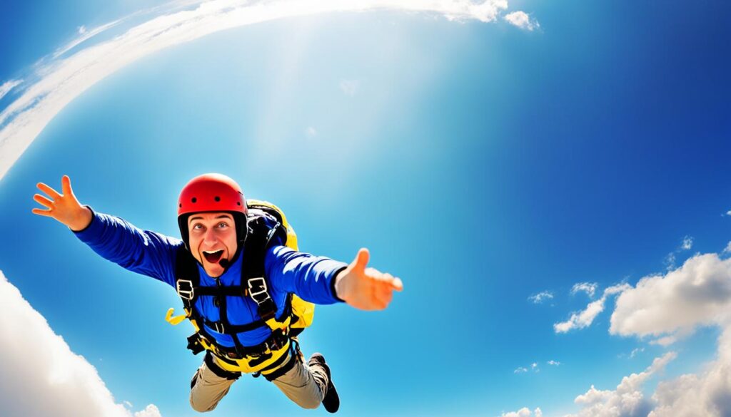 expérience de saut en parachute